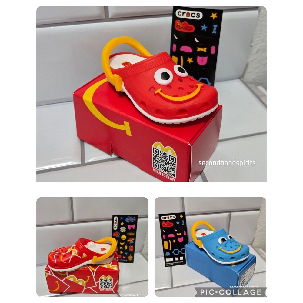 Lot of 3 McDonald's Mini Crocs Purse Charms Shoe Clips Keychain Bag Accessories